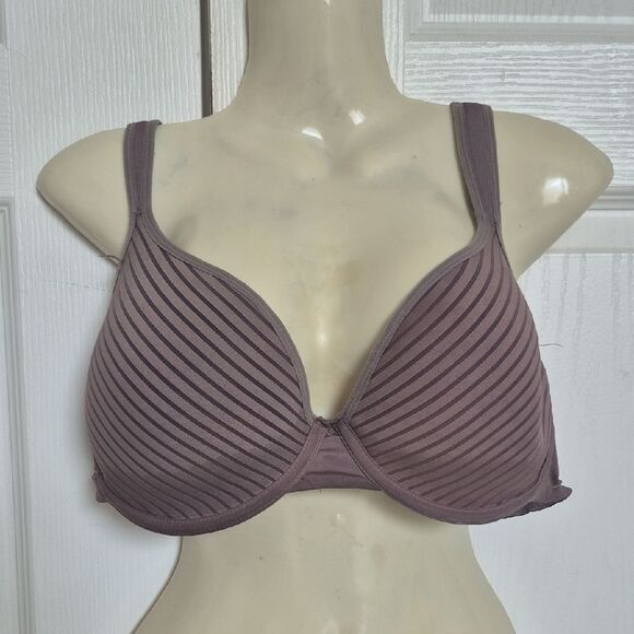 Kathy Ireland Mauve Striped Bra - Picture 3 of 16